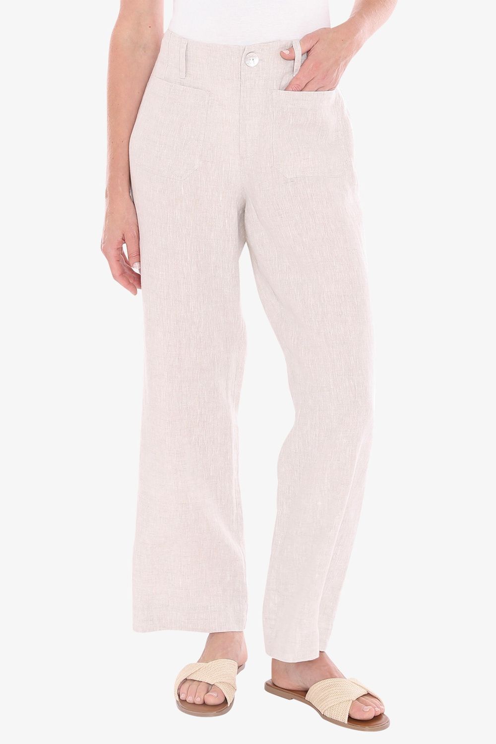 JUMP Clothing - Patch Pocket Linen Pant - Natural Flax