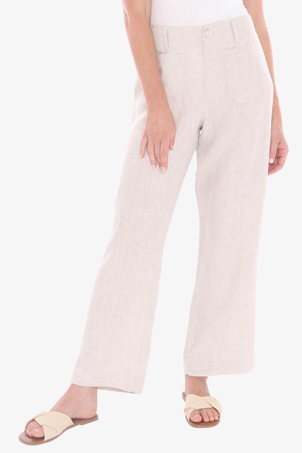 JUMP Clothing - Patch Pocket Linen Pant - Natural Flax