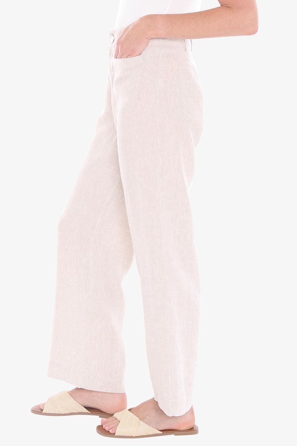 JUMP Clothing - Patch Pocket Linen Pant - Natural Flax