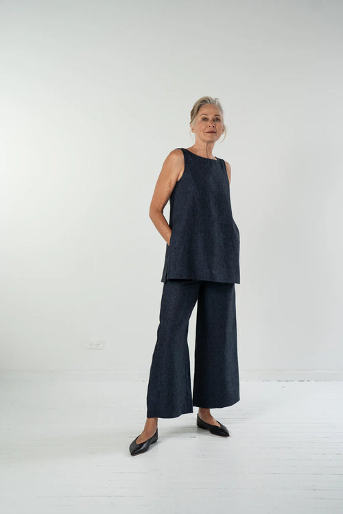 Eva’s Sunday ‘Bowie’ Linen Pant - Navy