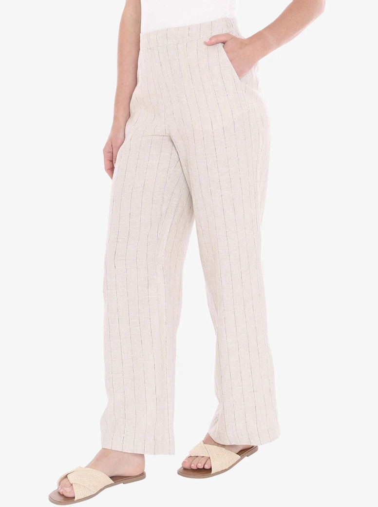 JUMP Clothing - Pinstripe Linen Pant - Natural