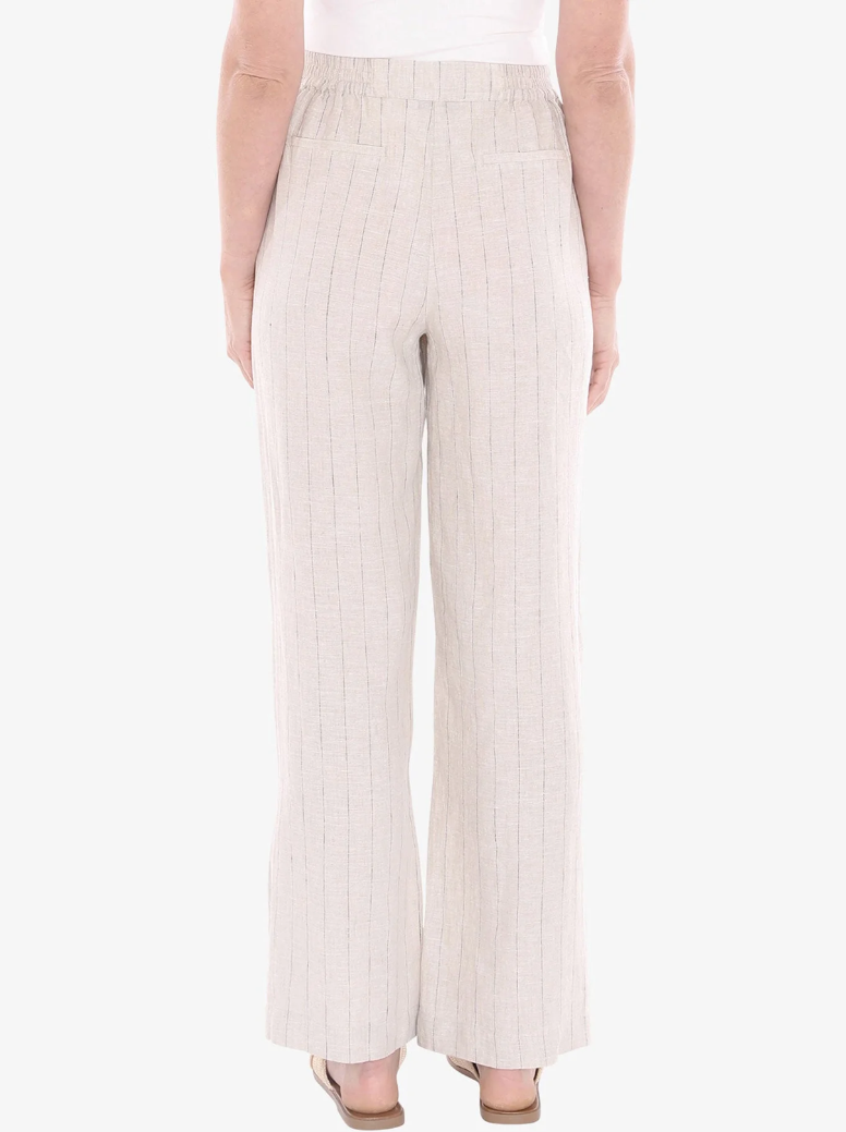 JUMP Clothing - Pinstripe Linen Pant - Natural
