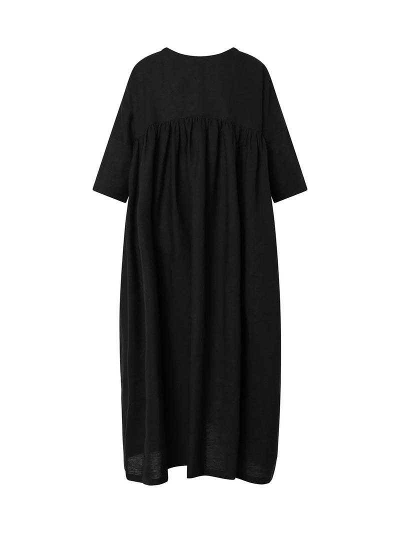 Eva’s Sunday ‘Cora’ Linen Dress - Black