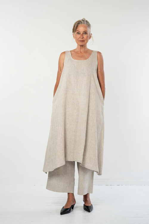 Eva’s Sunday ‘Danni’ Slip Linen Dress - Neutral