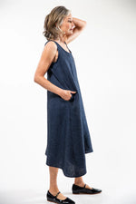 Eva’s Sunday ‘Danni’ Slip Linen Dress - Navy