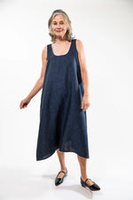 Eva’s Sunday ‘Danni’ Slip Linen Dress - Navy