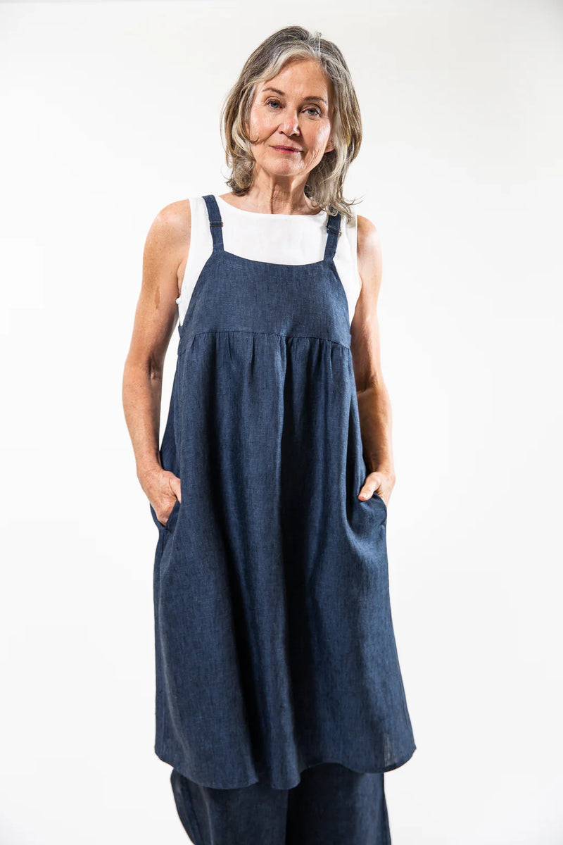 Eva’s Sunday ‘Dolly’ Linen Dress - Navy