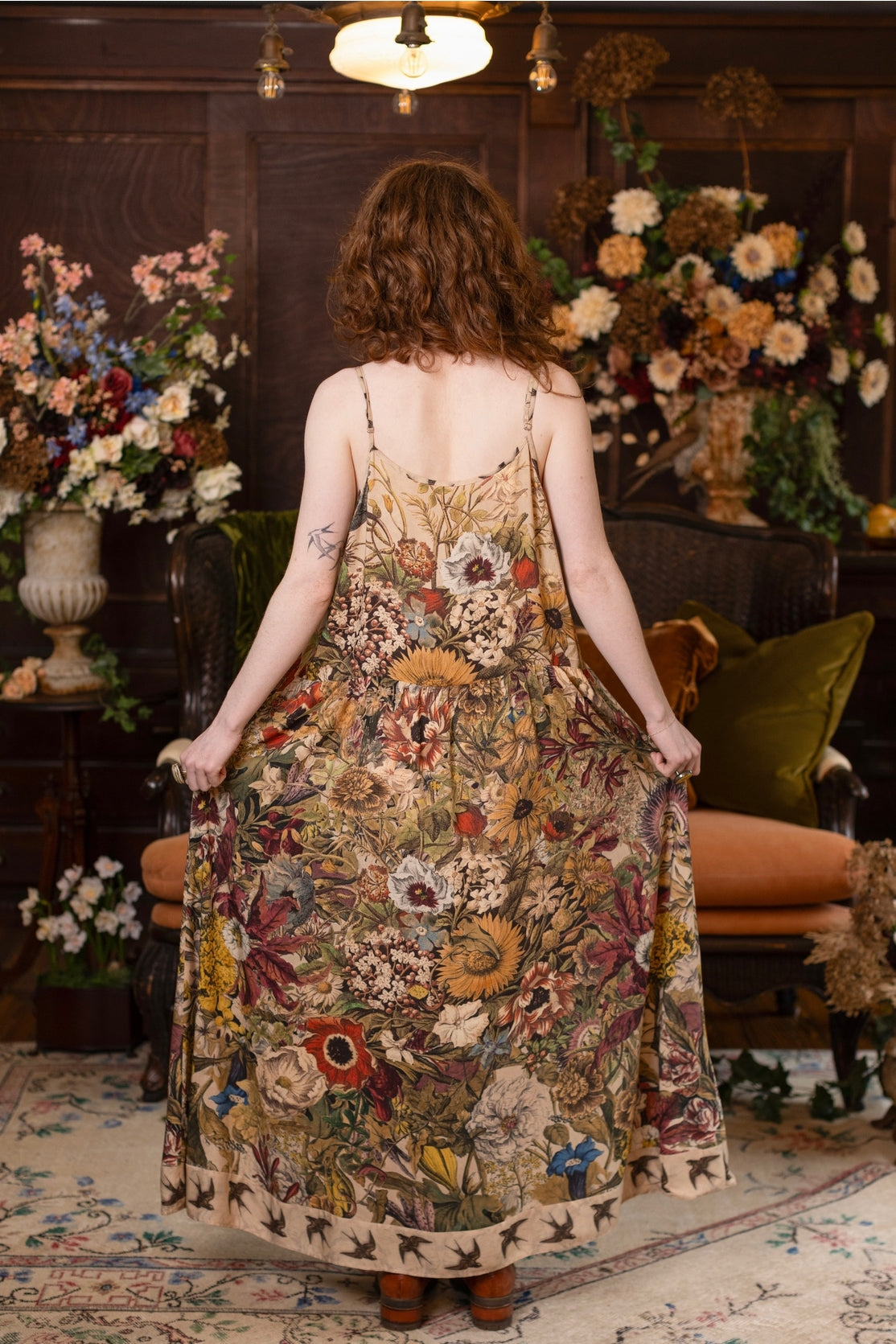 Market Of Stars - Golden Hour - Long Maxi Bohéme Slip Dress - Floral Print