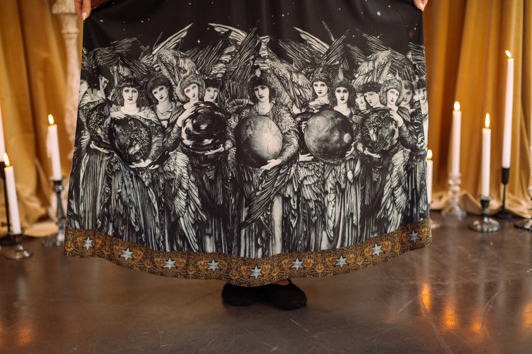 PRE-ORDER - Market Of Stars - The Guardians  - Long Maxi Bohéme Slip Dress - Angels, Moon & Stars