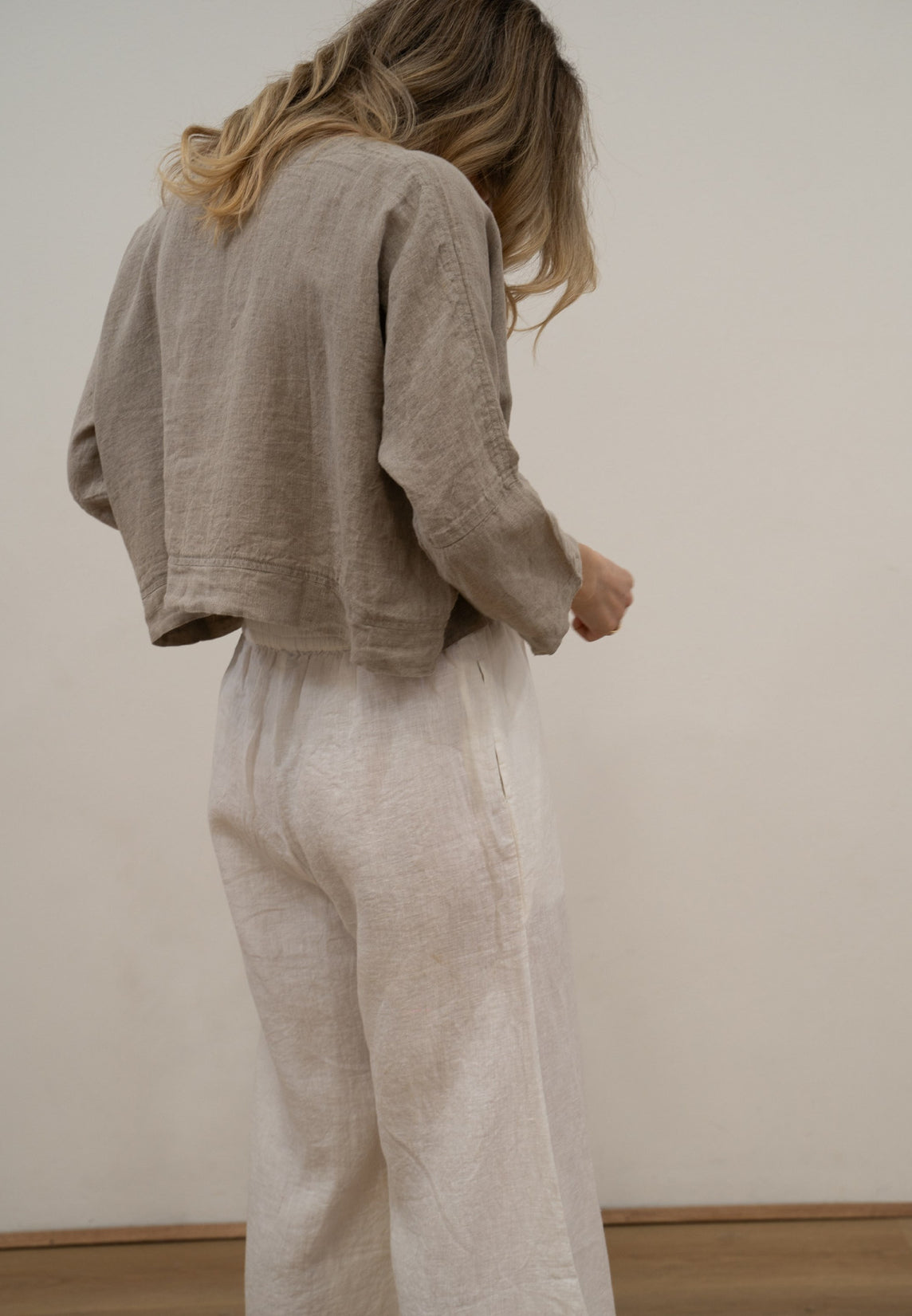 RUSTIC Linen - Elena Crop Top - Natural
