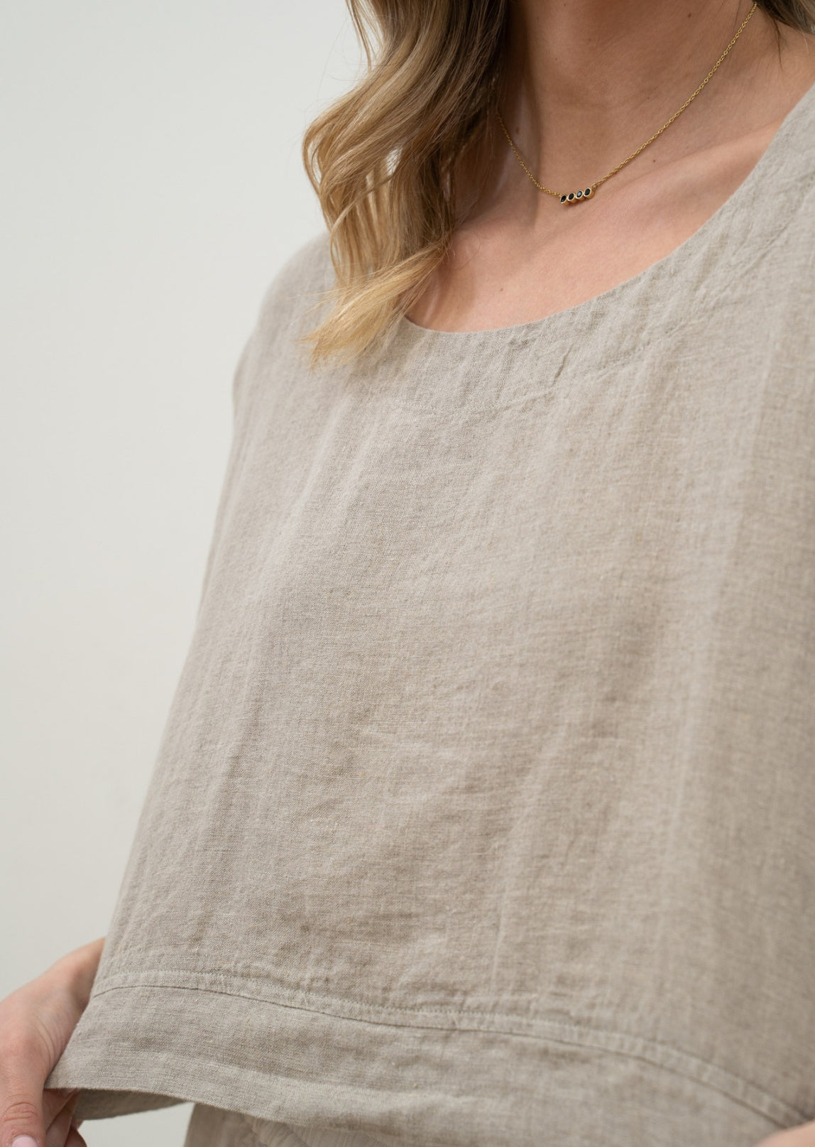 RUSTIC Linen - Elena Crop Top - Natural