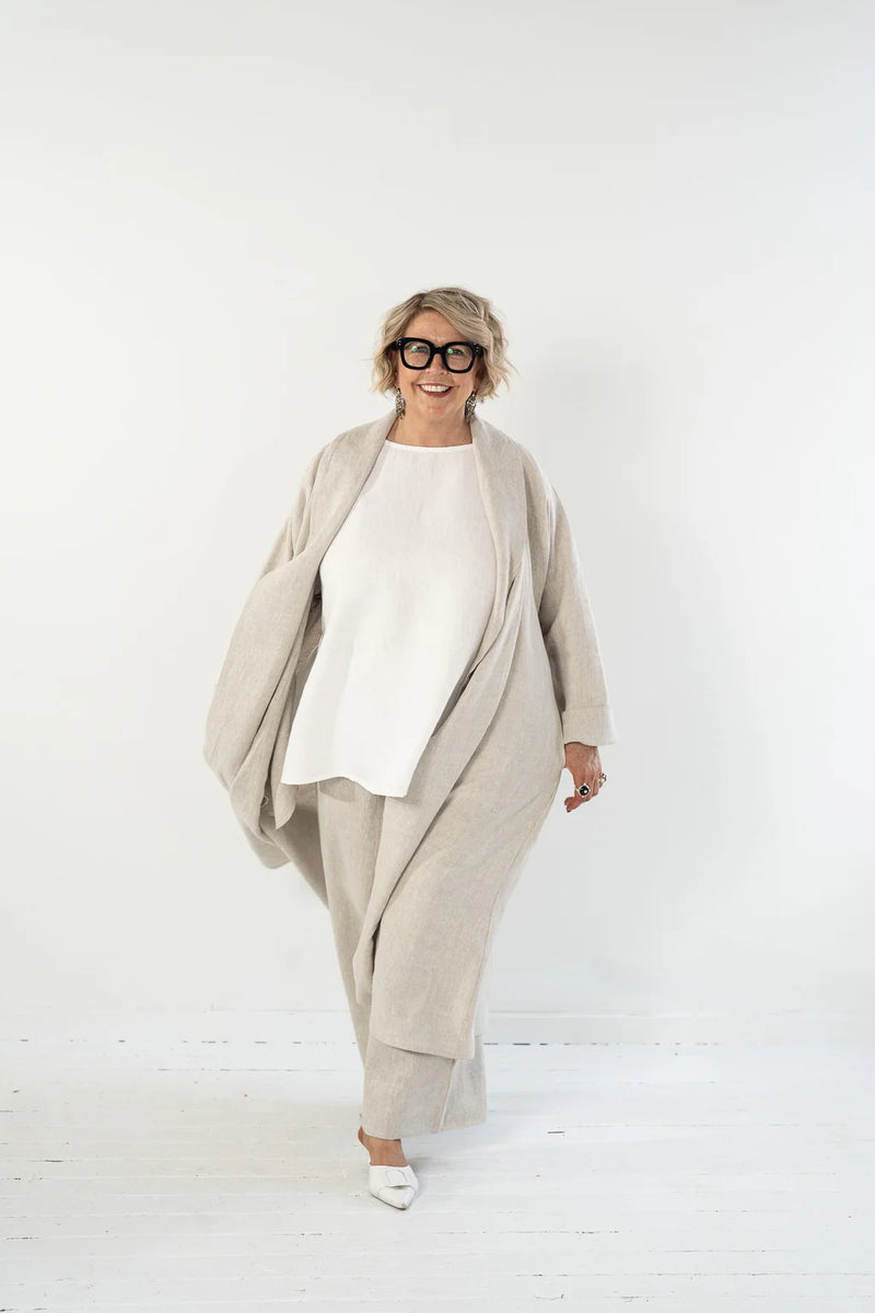 Eva’s Sunday ‘Taylor’ Linen Jacket - Neutral - LAST ONE - Size M