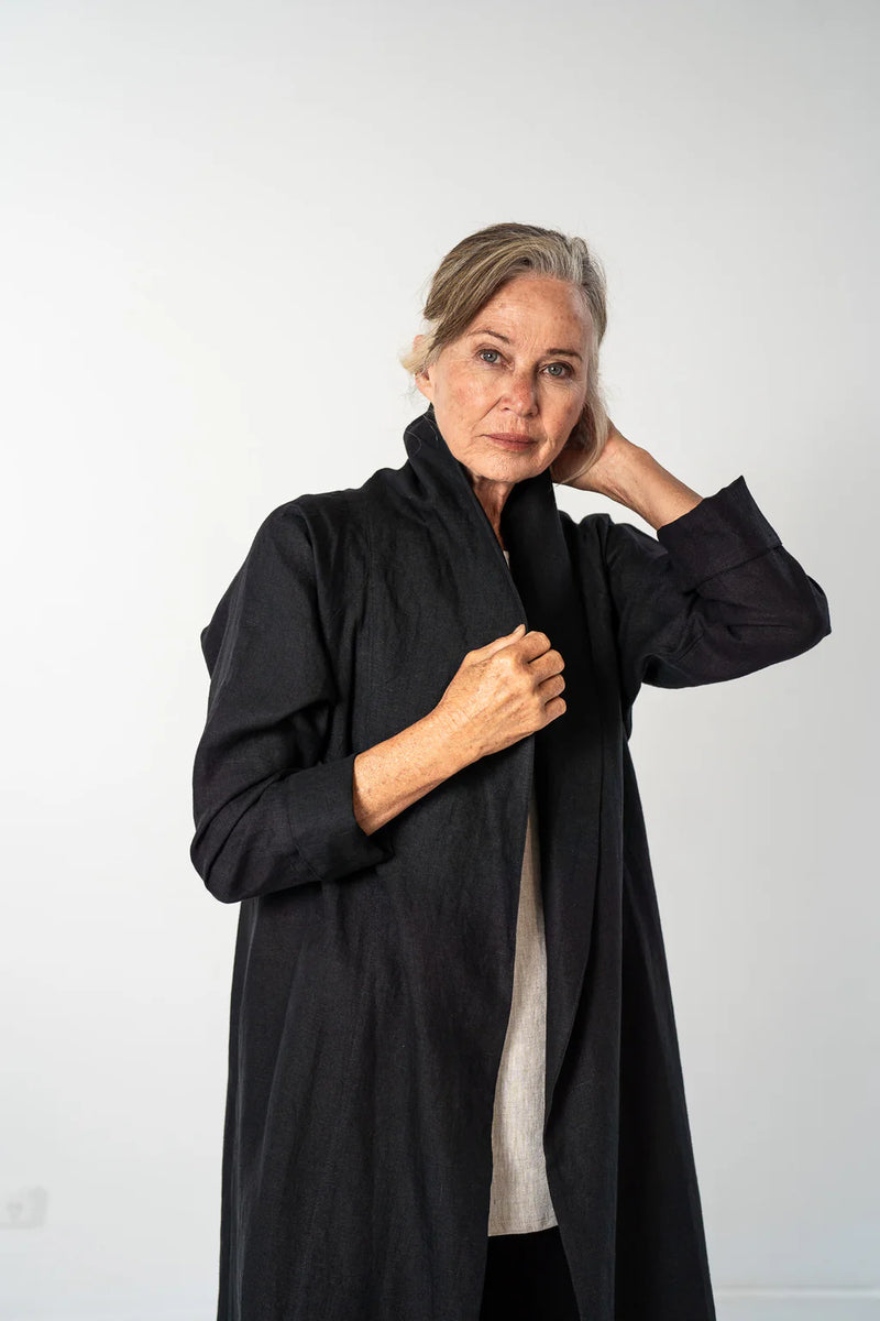 Eva’s Sunday ‘Taylor’ Linen Jacket - Black - LAST ONE - Size XS