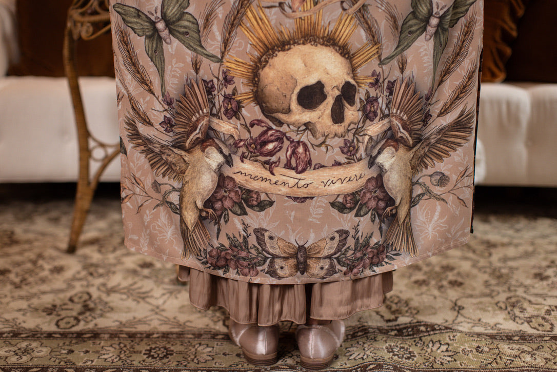 PRE-ORDER - Market Of Stars - Momento - Opera Duster Bamboo Kimono Duster Robe - Starlings & Skull