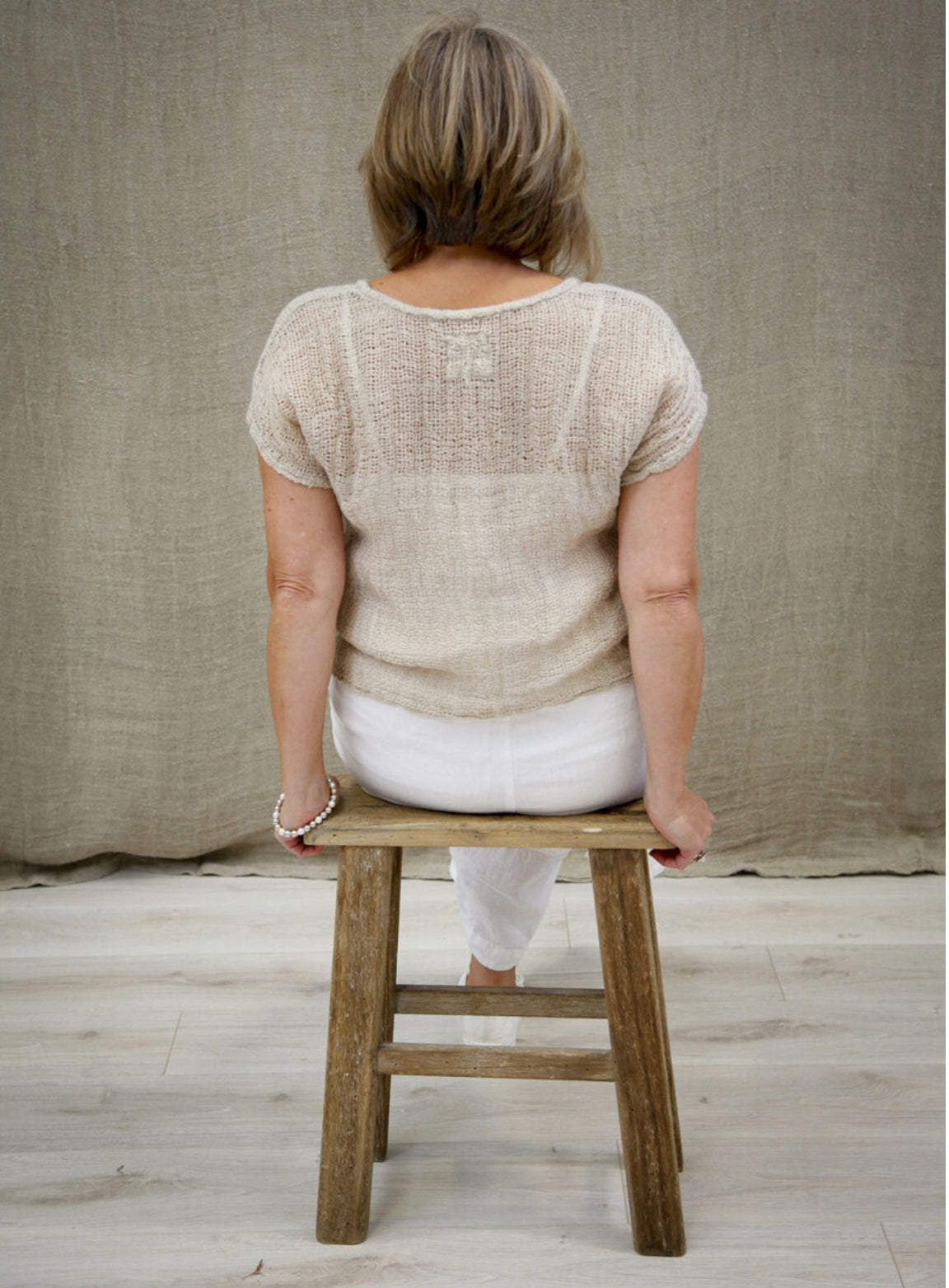 RUSTIC Linen - Carina Box Top - Brown/ Natural