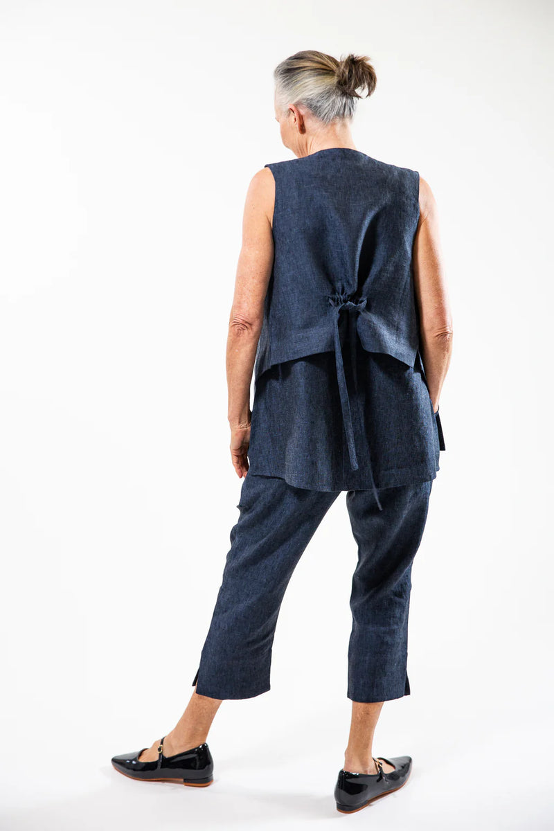 Eva’s Sunday ‘Teddy’ Linen Pant - Navy