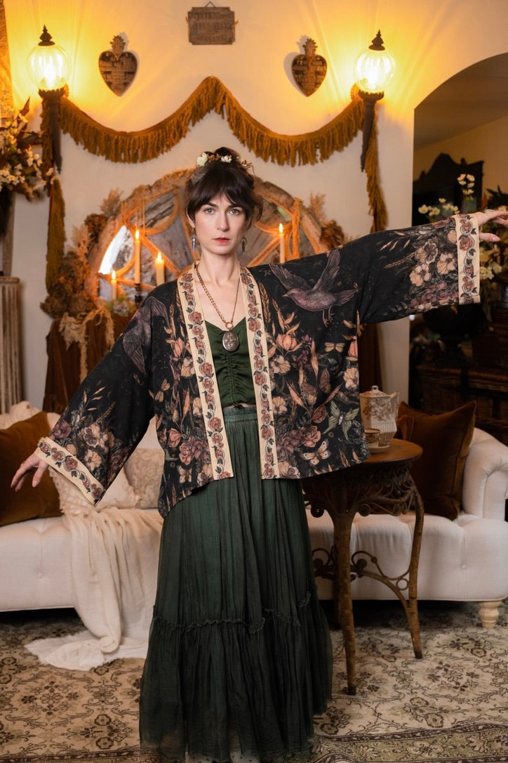PRE-ORDER - Market Of Stars - Momento - Pixie Duster Crop Kimono - Starling & Skull
