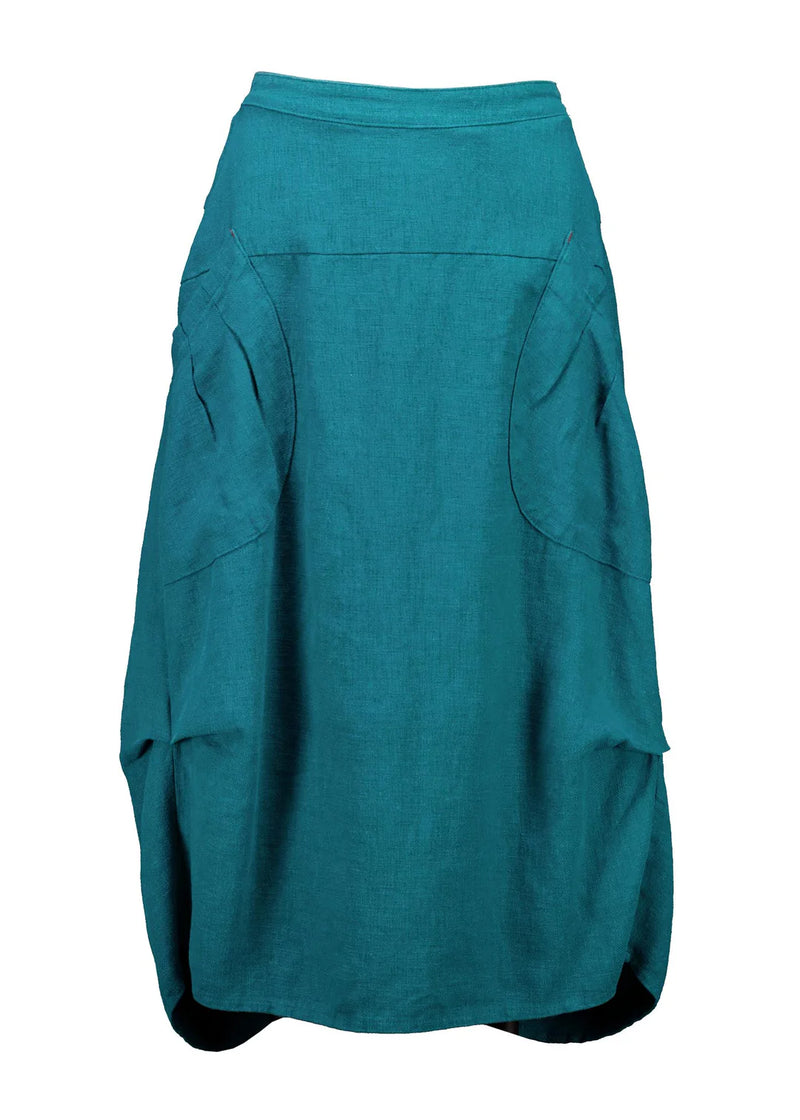 Olga De Polga ‘Milwaukee’ Fiesta Slub Linen Skirt - Teal