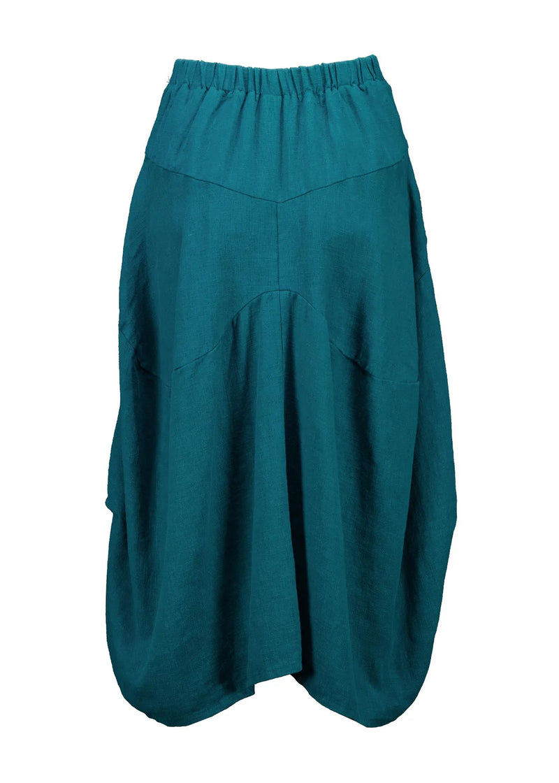 Olga De Polga ‘Milwaukee’ Fiesta Slub Linen Skirt - Teal