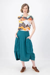 Olga De Polga ‘Milwaukee’ Fiesta Slub Linen Skirt - Teal