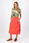 Olga De Polga ‘Milwaukee’ Fiesta Slub Linen Skirt - Watermelon