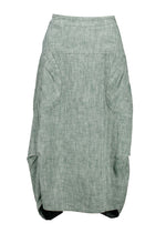 Olga De Polga Milwaukee ‘Panorama’ Herringbone Linen Skirt - Green