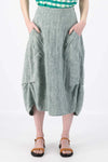 Olga De Polga Milwaukee ‘Panorama’ Herringbone Linen Skirt - Green