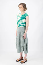 Olga De Polga Milwaukee ‘Panorama’ Herringbone Linen Skirt - Green