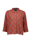 Olga De Polga ‘Network’ Woven Cotton Shirt - Orange - LAST - Size M