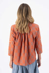 Olga De Polga ‘Network’ Woven Cotton Shirt - Orange - LAST - Size M