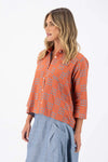 Olga De Polga ‘Network’ Woven Cotton Shirt - Orange - LAST - Size M