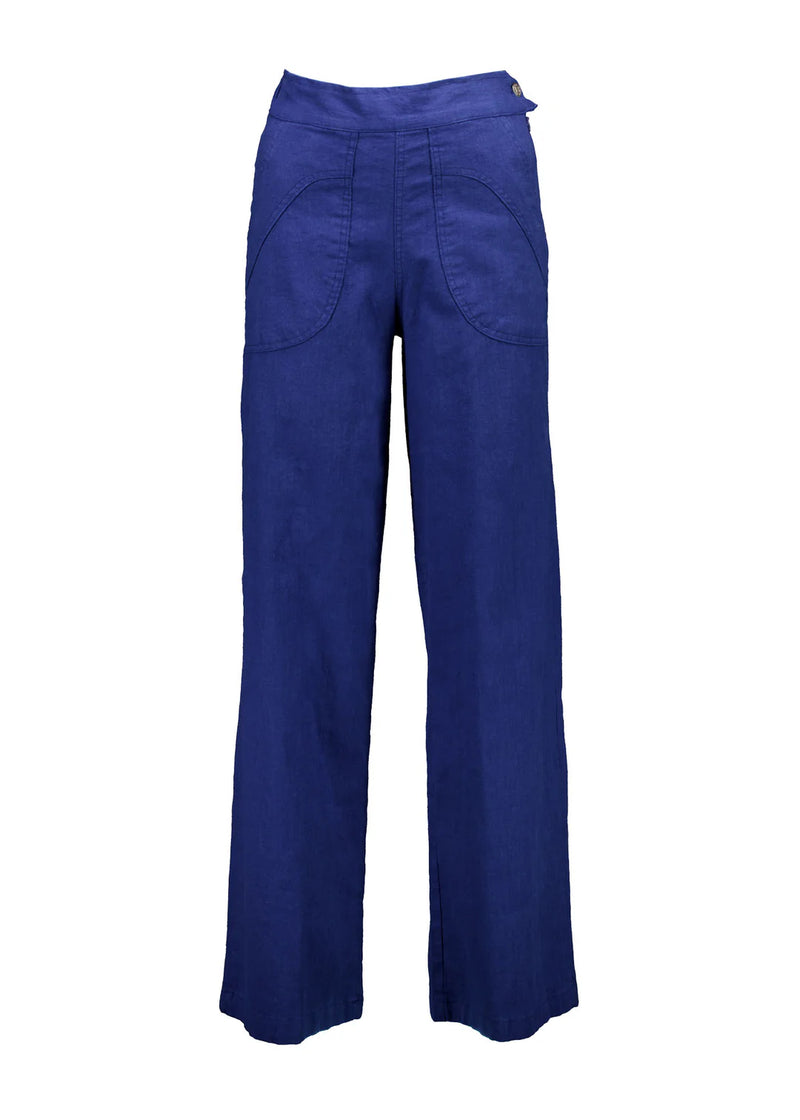 Olga De Polga ‘Peggy’ Long Linen Pants - Lino Cobalt Blue - LAST PAIR - XXXL