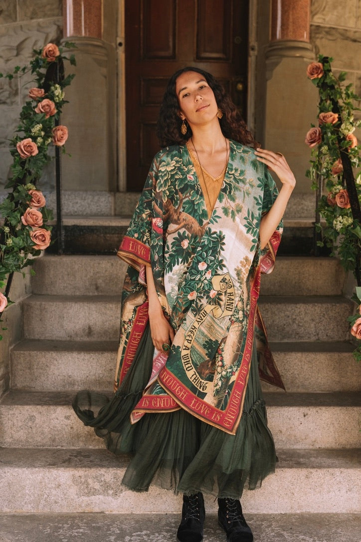 PRE-ORDER - Market Of Stars - Wildheart - Goddess Duster Bohemian Kimono - Unicorn, Castle & Florals