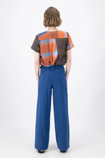 Olga De Polga ‘Peggy’ Long Linen Pants - Lino Cobalt Blue