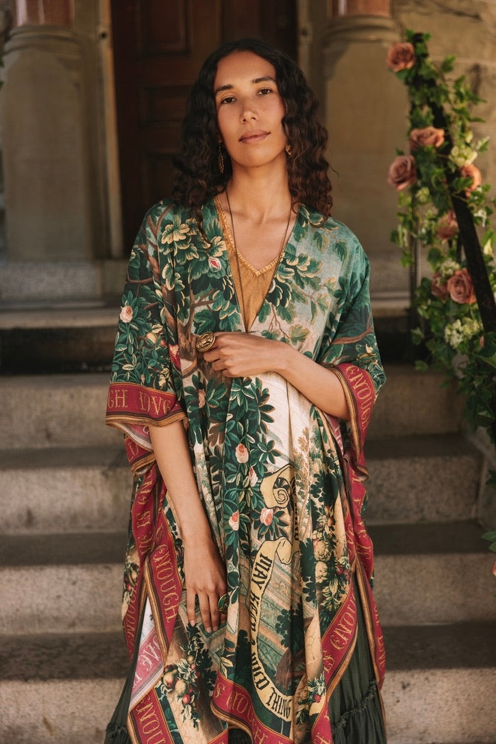 PRE-ORDER - Market Of Stars - Wildheart - Goddess Duster Bohemian Kimono - Unicorn, Castle & Florals