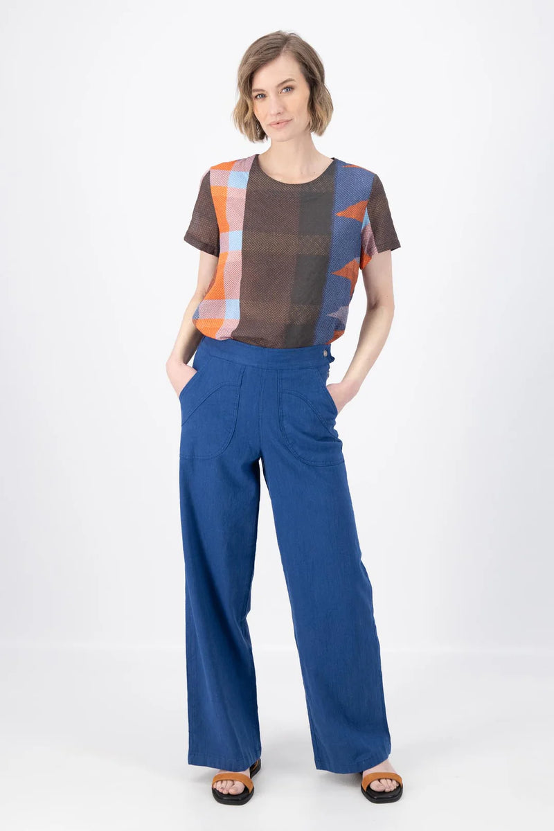 Olga De Polga ‘Peggy’ Long Linen Pants - Lino Cobalt Blue - LAST PAIR - XXXL