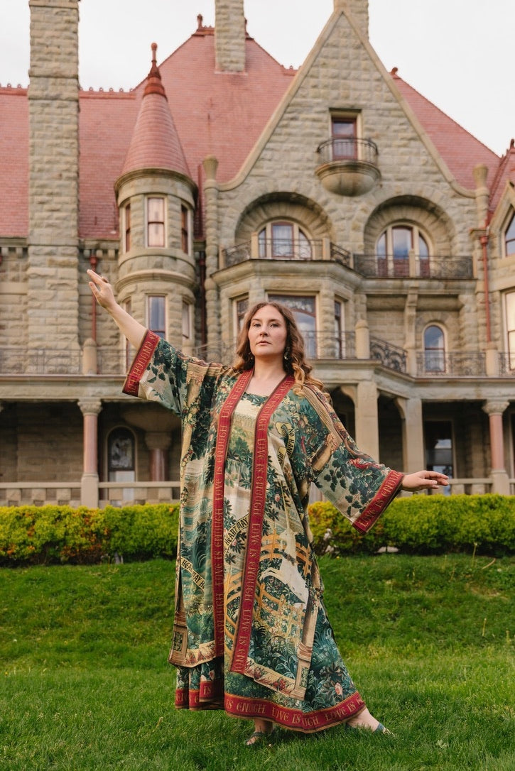 PRE-ORDER - Market Of Stars - Wildheart - Opera Duster Bamboo Kimono Duster Robe - Unicorn & Castle