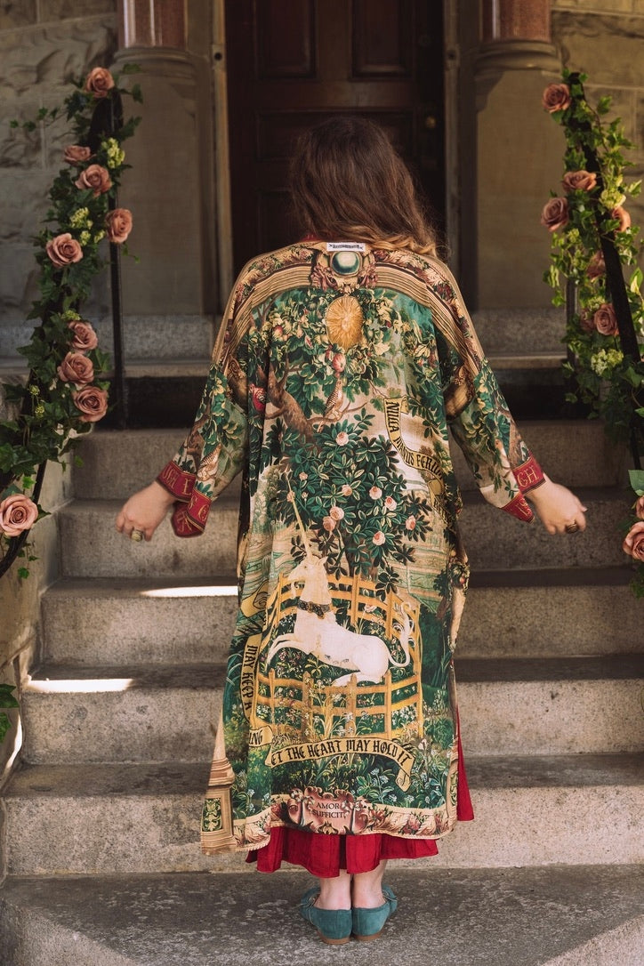 PRE-ORDER - Market Of Stars - Wildheart - Opera Duster Bamboo Kimono Duster Robe - Unicorn & Castle