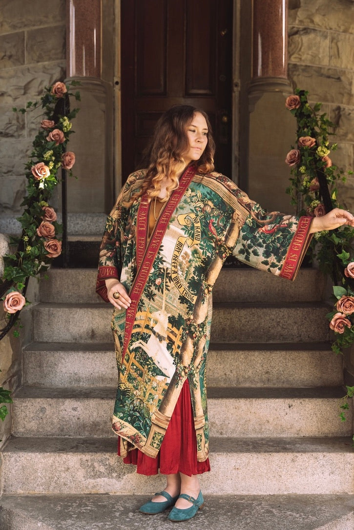PRE-ORDER - Market Of Stars - Wildheart - Opera Duster Bamboo Kimono Duster Robe - Unicorn & Castle
