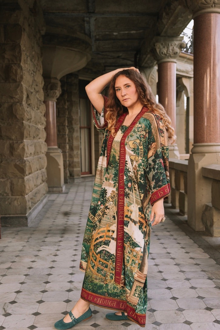 PRE-ORDER - Market Of Stars - Wildheart - Opera Duster Bamboo Kimono Duster Robe - Unicorn & Castle
