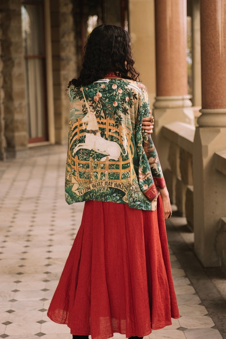 PRE-ORDER - Market Of Stars - Wildheart - Pixie Duster Crop Kimono - Unicorn & Castle