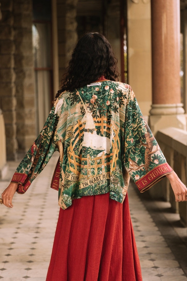 PRE-ORDER - Market Of Stars - Wildheart - Pixie Duster Crop Kimono - Unicorn & Castle