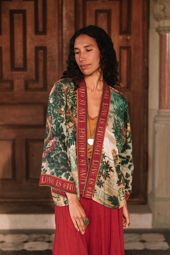 PRE-ORDER - Market Of Stars - Wildheart - Pixie Duster Crop Kimono - Unicorn & Castle