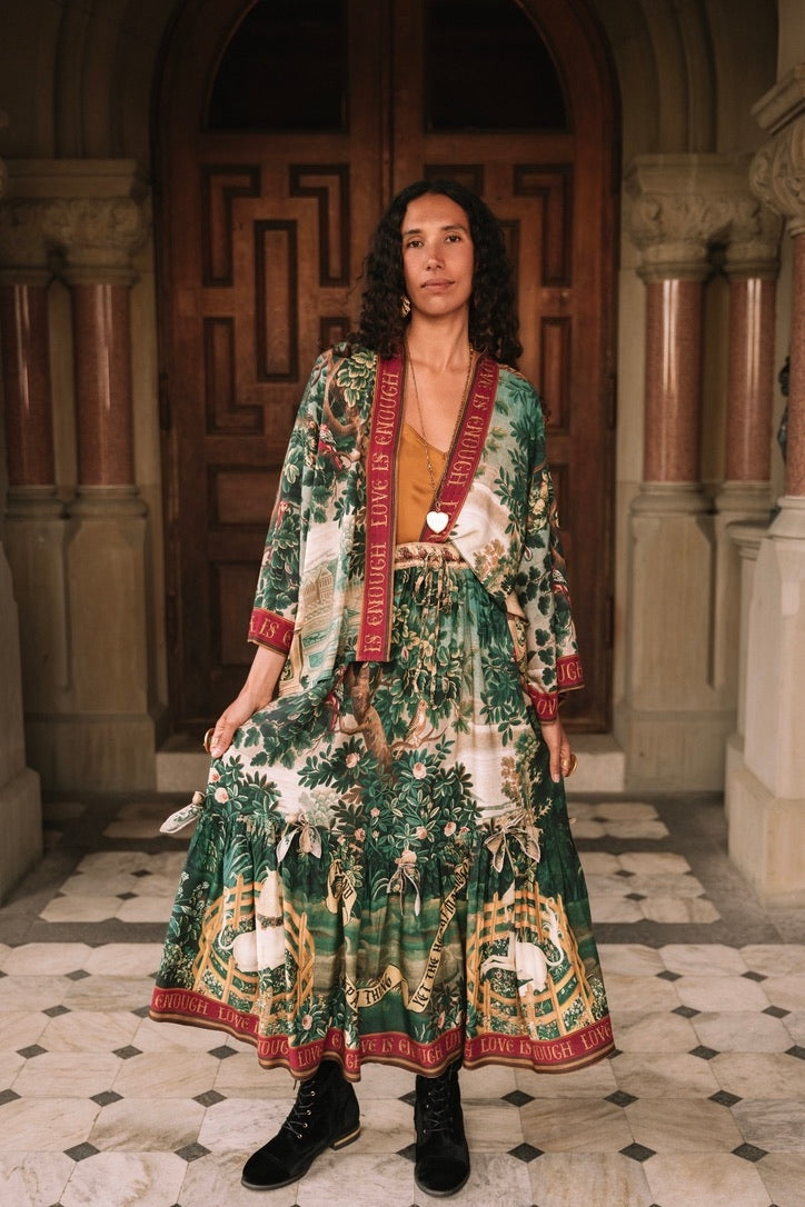PRE-ORDER - Market Of Stars - Wildheart - Pixie Duster Crop Kimono - Unicorn & Castle