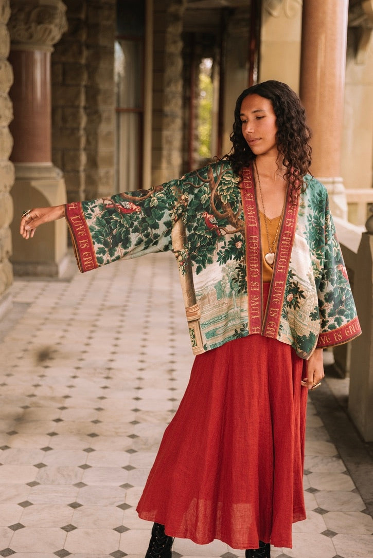 PRE-ORDER - Market Of Stars - Wildheart - Pixie Duster Crop Kimono - Unicorn & Castle