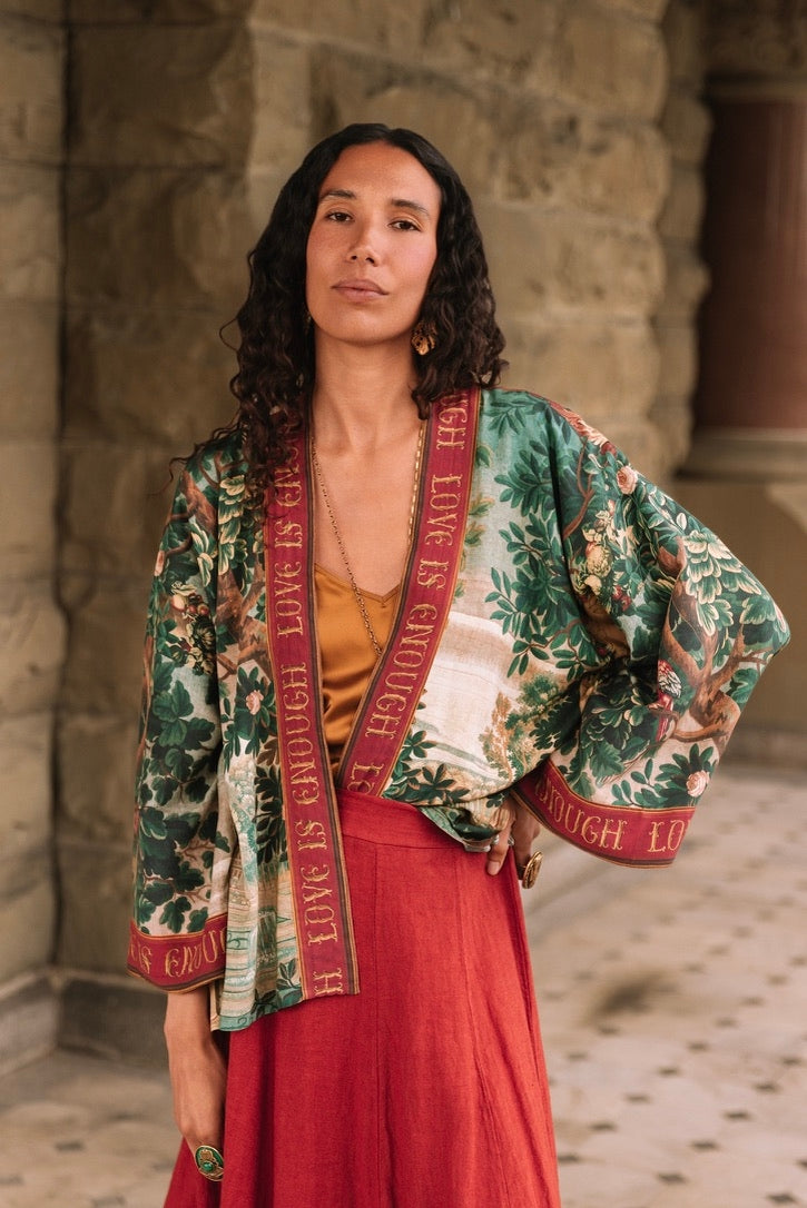 PRE-ORDER - Market Of Stars - Wildheart - Pixie Duster Crop Kimono - Unicorn & Castle