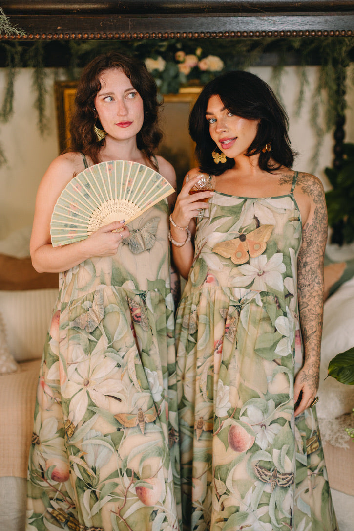 Market Of Stars - Fleur De Soleil - Long Maxi Bohéme Slip Dress - Florals & Butterfly