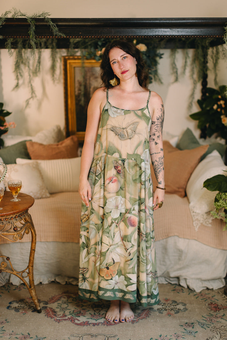 Market Of Stars - Fleur De Soleil - Long Maxi Bohéme Slip Dress - Florals & Butterfly