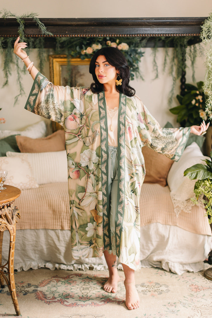 Market Of Stars - Fleur De Soleil - Opera Duster Kimono Coat Robe - Florals