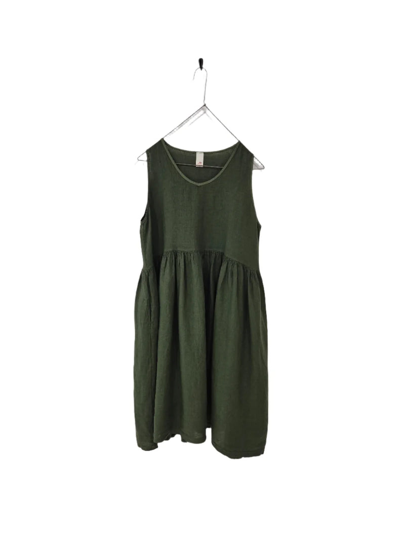 Montaigne ‘Adelaide’ Sleeveless Italian Linen Dress with Pockets - Various Colours